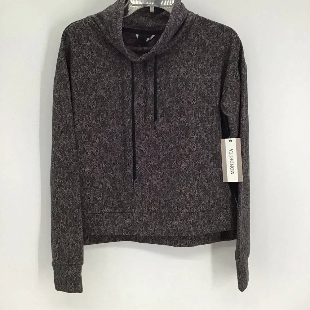 Mondetta Women’s Pullover Fleece Cowl Neck Crop Sweatshirt NWT Size Small
